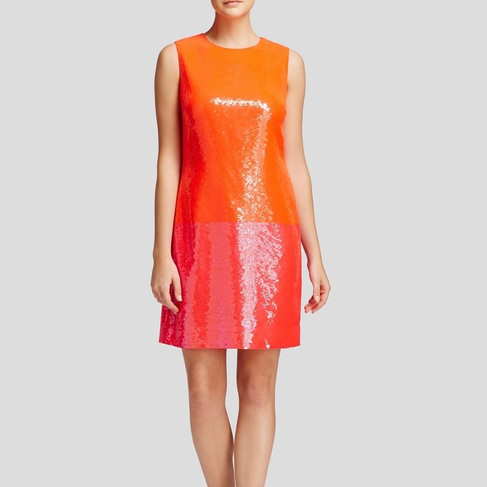 KATE SPADE NEW YORK Colorblock Sequin Shift Dress 8